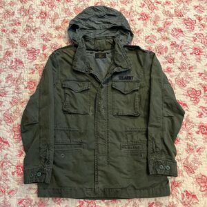 Chesapeake Ray Multi Cargo Pocket Hood Military Field Jacket Italy Size Large